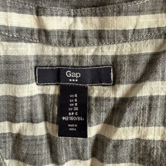 GAP Striped Blue-Gray Sleeveless Dress with pockets - 100% cotton - Picture 3 of 6